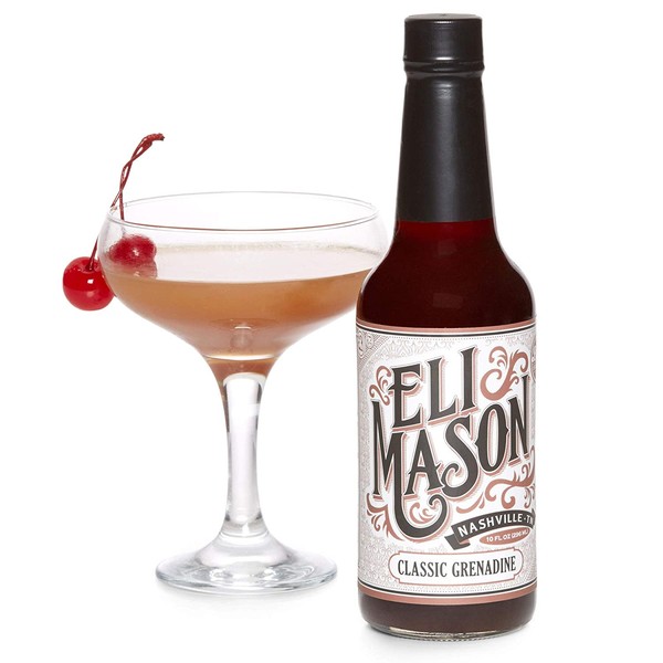 Eli Mason Grenadine Cocktail Mixer - All-natural Grenadine Cocktail Mix - Real Cane Sugar, Pomegranates & Proprietary Blend Of Cocktail Bitters - Made In USA, Small Batch Cocktail Mixes - 10 Ounces