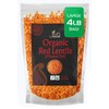Jiva Organic Split Red Lentils 4 Pound LARGE Bag -