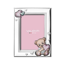 Valenti&Co - Silver Frame Teddy Bear Bedside Table for Bedroom Perfect Christening Birthday Gift
