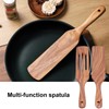 2pcs Slotted Turner Spatula Simple Wooden Spatula with Long Handlefor