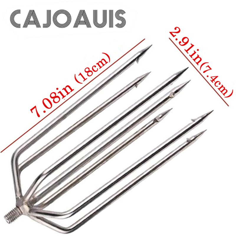 Fishing Harpoon 7 Prong Stainless Steel Fishing Gig Gaff Fork