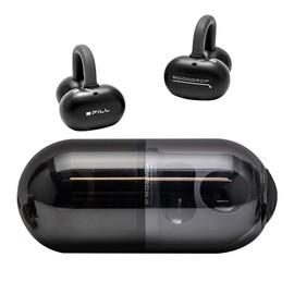 Moondrop Pill Open Ear Headphones Bluetooth 6.0 OWS Hanging Earphones IPX4 Open Ear Clip Wireless Earbuds Built-in AI ENC MD-0WS-003 (Black)