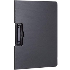 File Cover Folder Clipboard, Profile Clip File Folder, 360 Degree Flip Writing Pad, PP File Clipboard for A4 and Letter Size Business, Office, School Papers - Vertical, Black
