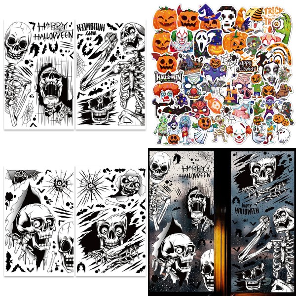 Bumnay 54 Sheets Halloween Window Clings Stickers and Halloween Theme
