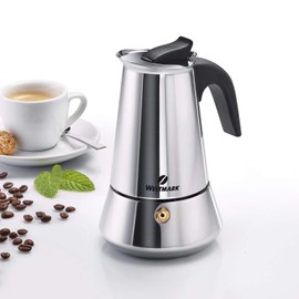 Westmark Brasilia Plus 24662260 Espresso Maker for 4 Cups Espresso Suitable for Induction Cookers Stainless Steel