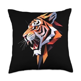 Origami Master Folding Paper Craft Origami Tiger Japanese Art Paper Folding Artist Throw Pillow, 18x18, Multicolor