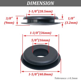 CheeMuii Glad Hand Seals Rubber 50pcs Black Waterproof GlandHand Seals