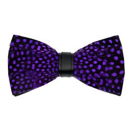 Boy Purple Black Feather Bow Tie Neck Bowties Wedding Gift for Men Dad Friend BF