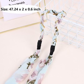 OTGui 2Pcs+1 Retractable Pocket Headband, Vintage floral Hairband for a variety of hair accessories + Portable Adjustable Hair Hoop with Plastic Storage Bag for Washing Makeup Travel Outdoor-Green