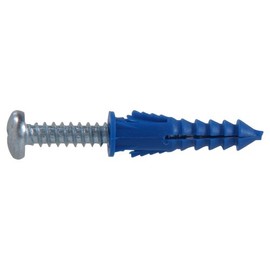 The Hillman Group 41821 Ribbed Plastic Anchor 8-10-12 with Zinc Screw, 25-Pack