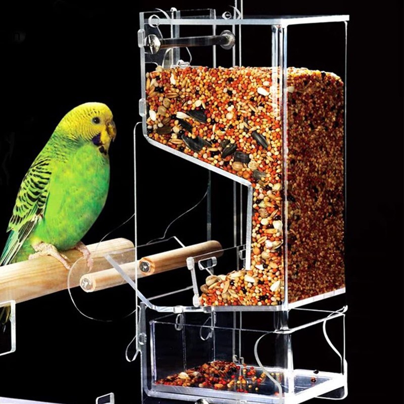 Hosukko 2PCS No Mess Bird Feeder, Transparent Acrylic, Reducing Waste,