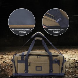 Large Duffle Bag for Travel - Men & Women, Foldable Gym Duffle Backpack, Heavy Duty Tactical Military Canvas Duffel Bags, Extra Big Carry On with Shoe Pockets, Waterproof (80L/103L)