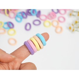 BIANHUAN 100PCS Baby Toddler Hair Ties, Elastic Hair Rubber Bands for Girls, Candy Cotton Toddler Hair Accessories, Small Soft Seamless Ponytail Holders for Kids (Set-B)