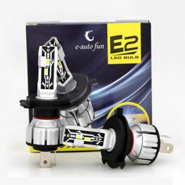 Auto Ideas H4 HiLo LED Headlight, Car Bulb, Compatible with Vehicle Inspection, Optical Axis Adjustment, Bright, 40W, 12000LM with CSPGC5530 Chip, 6000K, White, 2 Pieces