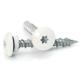 Low Profile Mechanical Galvanized Roofing Screws White Finish - #10 x 1" Qty 100