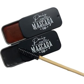 Cake Mascara - 100% Natural and Holistic - Great for sensitive eyes (Dark Brown), 7g