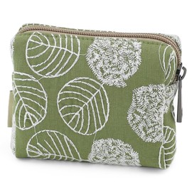 BBORGDC Cute Floral Cotton Embroidered Makeup Bag - Portable Cosmetic Pouch & Toiletry Organizer for Women, Small Zipper Purse for Skincare Storage, Travel Makeup Case or Coin Purse