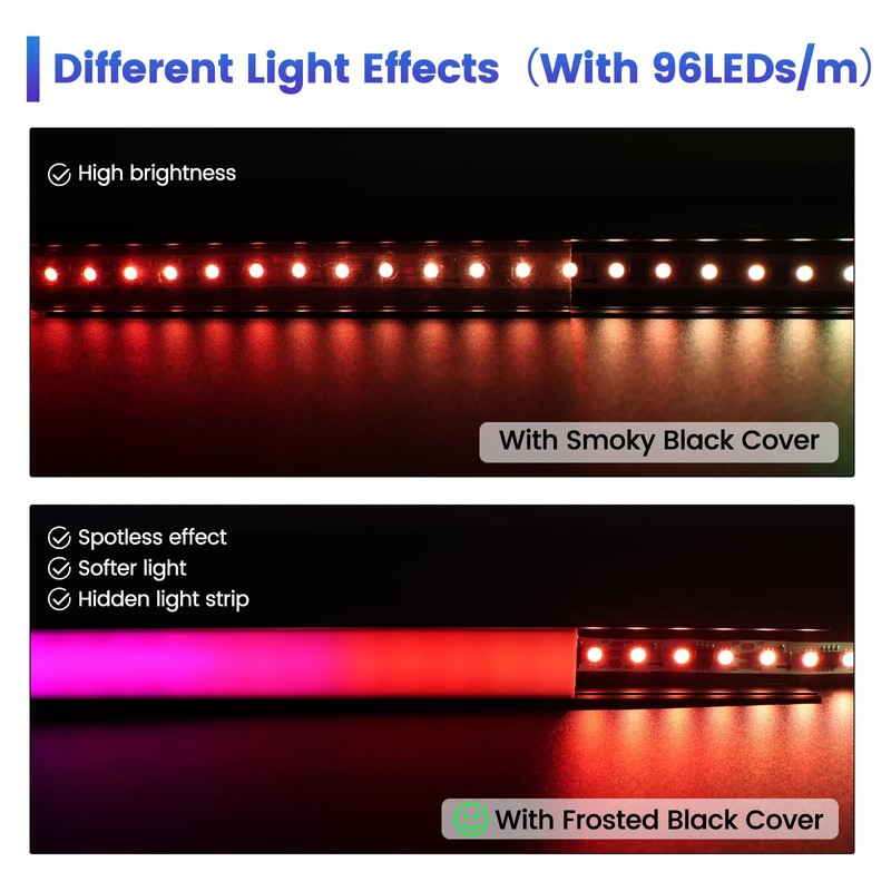 Muzata 10Pack 3.3FT/1M Plus-Size LED Channel System for Waterproof LED