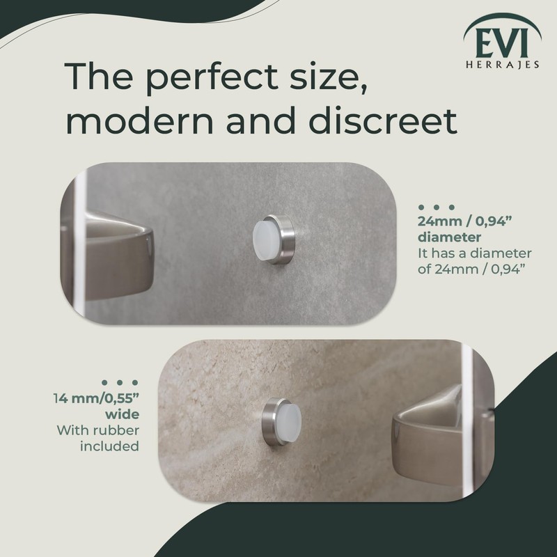 EVI Herrajes | Door Stop | 0.94" x 0.55" |