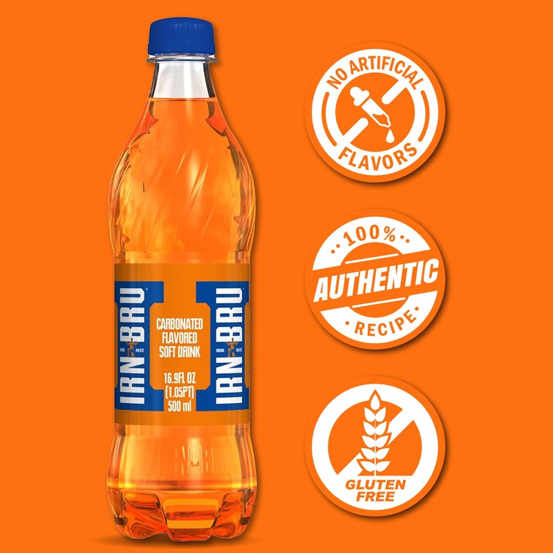 Irn-Bru Bottles, 16.9 Fl Oz (Pack of 12)