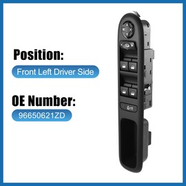 A ABSOPRO 96650621ZD Car Master Power Window Switch for Peugeot 3008 2009-2015 for Peugeot 5008 2009-2016 Item Replacement