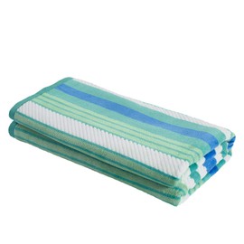 Oversized 2-Piece Beach Towel Set - Quick Drying Cotton Beach Towels, Royalton Textured Rope Summer Towel for Beach, Pool and  Jacuzzi; Swim Towel for Kids and Adults  34" x 64", Atlantis by Superior