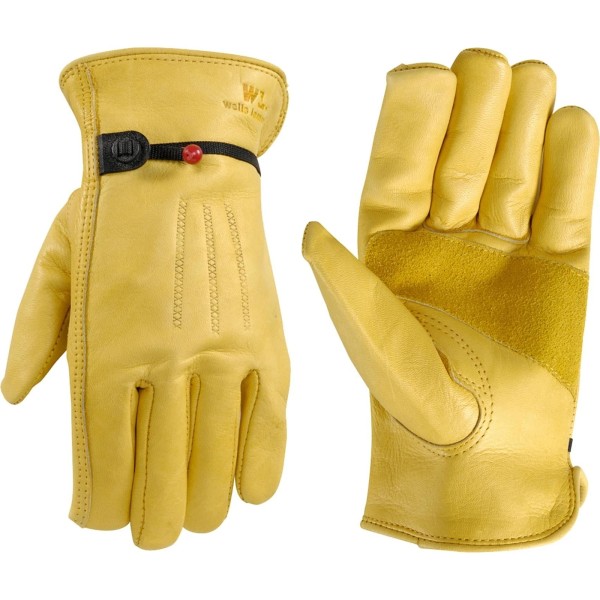 Unbranded Wells Lamont Men's Cowhide Leather Work Gloves | Adjustable