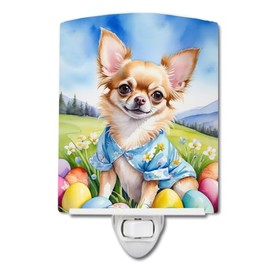 Caroline's Treasures Chihuahua Easter Egg Hunt Ceramic Night Light Compact, UL-Certified, Ideal for Bedroom, Bathroom, Nursery, Hallway, Kitchen, 6x4x3, Multicolor