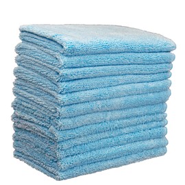 Gliptone Softouch Terry Polishing Towels – 16x16 Inch (Pack of 12) – Ultra Soft, Streak-Free, Lint-Free Microfiber Towels for Polishing, Buffing & Glass Cleaning – Reusable & Safe on All Surfaces