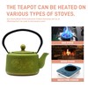 Cast Iron Teapot with Sunflower Pattern,SECHUDO Tea Kettle Coated with