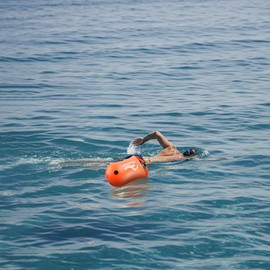 Swim Buoy for Open Water - 28L Swim Safety Float Waterproof Dry Bag Swim Bubble for Swimmers and Triathletes, Swimming Pull Buoy with Dual Air Chambers for Safer Swim Training, Snorkeling, Kayaking