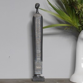 Guichifun African Statue Sculpture Collectible Figurine - Black Lady Figurine Home Décor Collectible Art Abstract Women Statue Living Room Ornaments Creative Decoration Gift 1.5 x 2 x 13 Inch