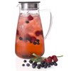 FORLIFE Flask Glass Jug Iced Tea Pitcher, 64 oz, Cranberry
