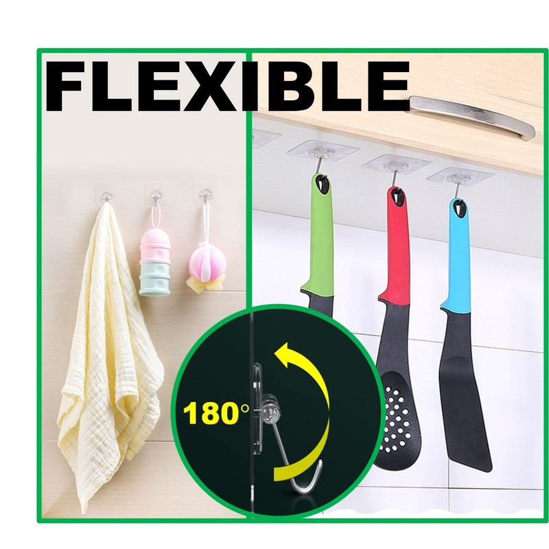 33lbs Adhesive Sticky Hooks for Hanging on Wall or Ceiling,