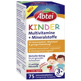압타이 Abtei 킨더 멀티 비타민 + 미네랄 멜팅 츄어블 75정 11g Abtei Kinder Multi Vitamin + Mineral Melting Chewable 75 Tablets 11g
