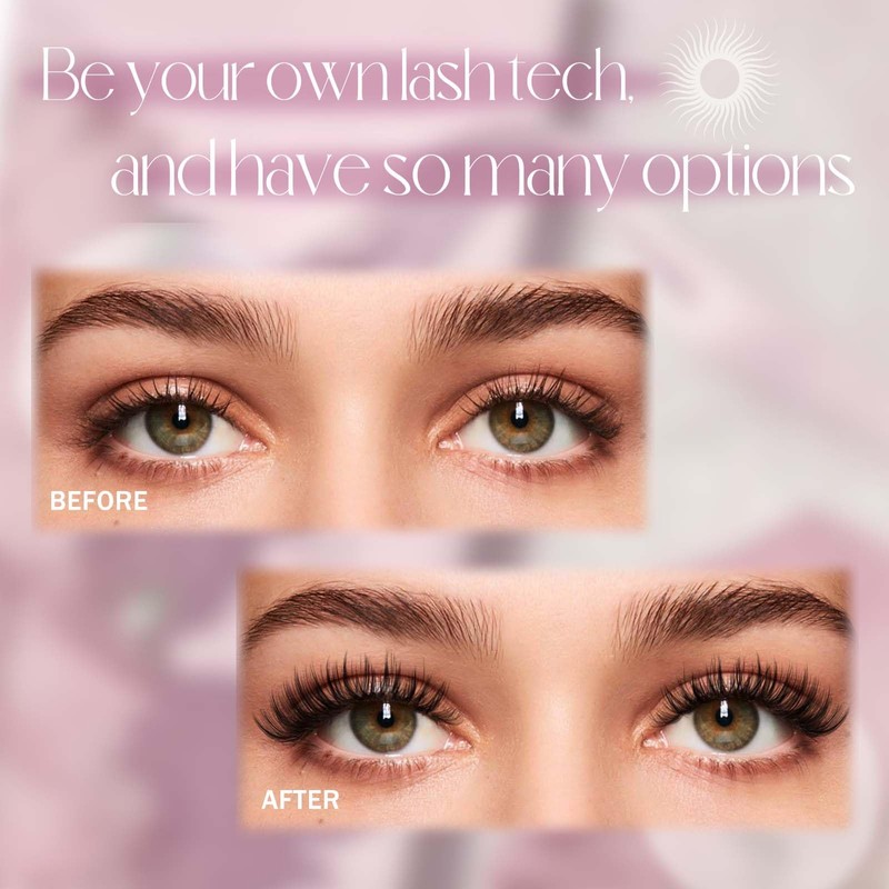 FADLASH DIY Eyelash Extension Kit, 240Pcs Lash Clusters with Lash