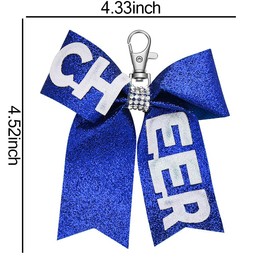 Bling Cheerleader Keychain for Cheer Bag Navy Blue Cheer Bow Keychains for Backpacks Cheer Stuff for Girls Toddler Cheerleader Gifts for Kids Daughter Birthday Gifts for Cousin Sister Bow Key Chain