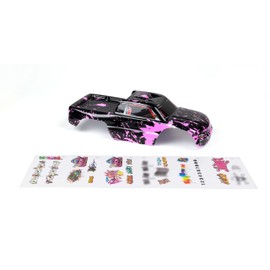 Custom Body Compatible for 1/10 Scale RC Car or Truck (Truck not Included) (Muddy Pink Over Black)