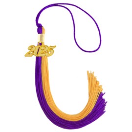 GRADFTY Graduation Tassel 2025, Purple and Gold Graduation Tassel for Graduation Cap 2025, Purple and Gold 2025 Graduation Tassel