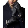 YISEVEN Men's Winter Cashmere Lined Touchscreen Lambskin Leather Gloves, Black