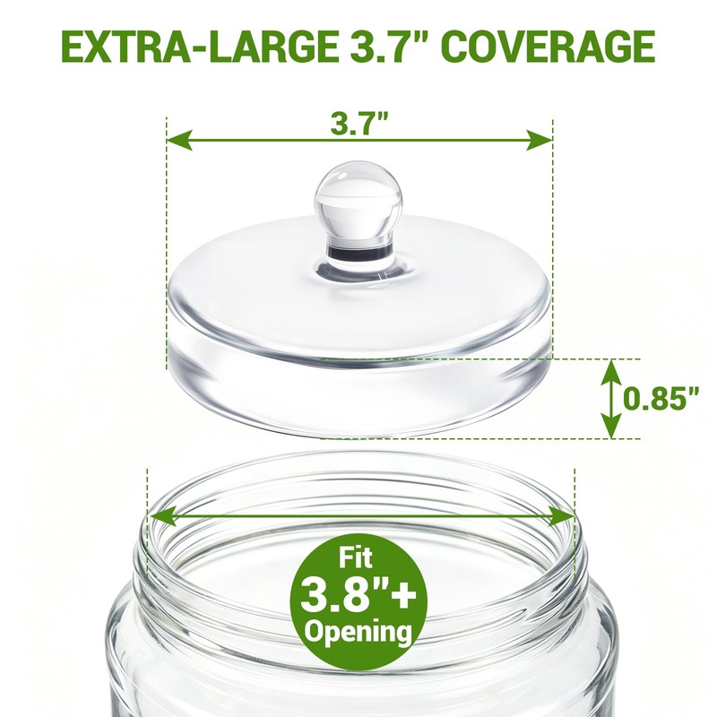 3-Pack Glass Fermentation Weights for Gallon Jars – 3.7 Inch