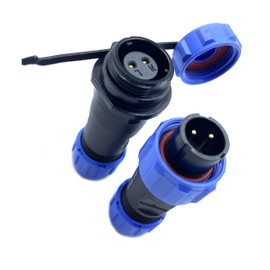 Connector Plug Aviation Plug SP13 2 Pin, IP68 2 Pin Solderless Aviation Plug Waterproof and Dustproof Aviation Plug for Outdoor Lamps Uses 250V 13A (14AWG Cable Screw Crimp)