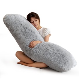 HIGOGOGO Body Pillow for Adults Extra Long Full Body Pillow with Removable Cover and Memory Foam Filling, for Side Sleepers and Pregnancy, Soft Support Pillow, Machine Washable (20x54 Inch)