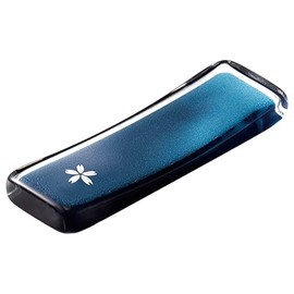 Sunlife O-00869 Chopsticks Rest Glass, 2.8 x 2.8 inches (7 x 5 cm), Sakura, Navy Blue, Made in Japan