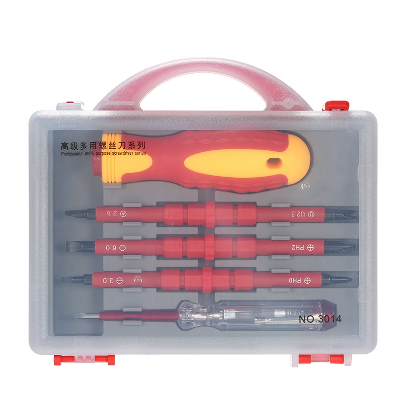 5pcs 500V Insulated Screwdrivers Set with Magnetic Slotted Phillips Pozidriv