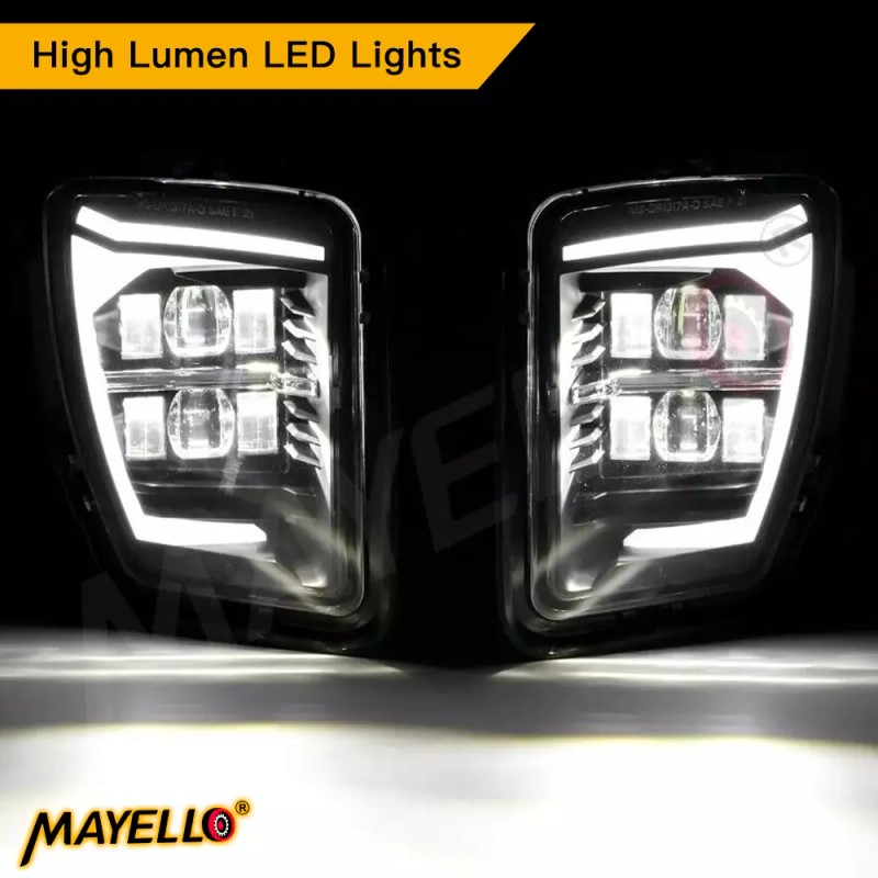 mayello Pair DRL LED Fog Lights Bumper for Dodge Ram