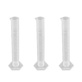 Othmro 100ml Measuring Cylinder, 3pcs Plastic Cylinders, Liquid Trial Tube Flask Liquid Measuring Tools