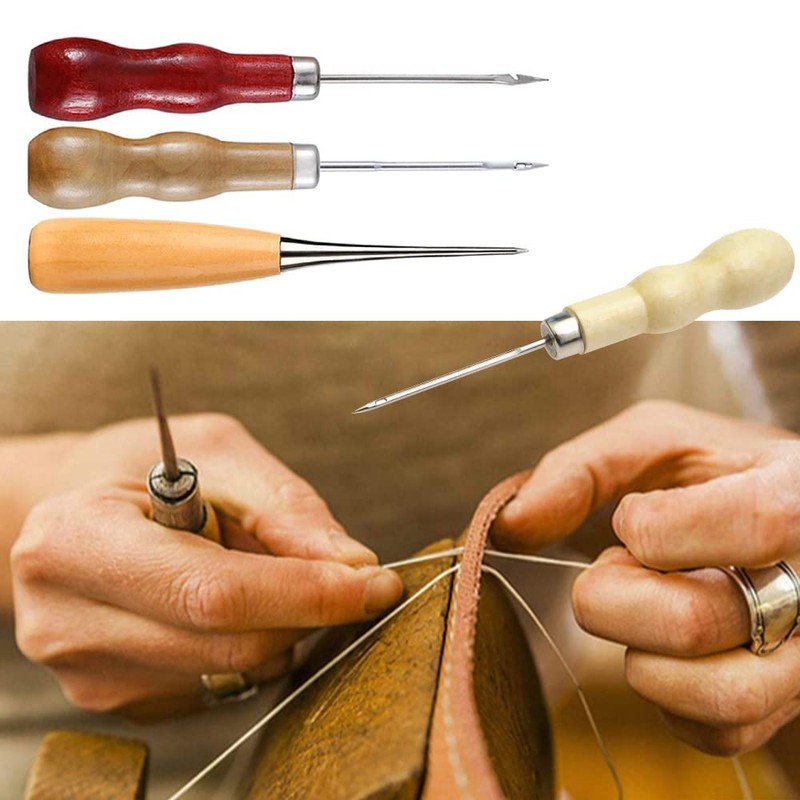 YFFSFDC 14 PCS Leather Technique Leather Tool Set, Hand Sewing