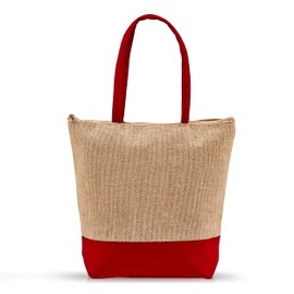 GeetuBerry Stylish Burlap Travel Tote Your Elegantly Handcrafted Beach Companion for Women's Makeup and Essentials on Getaways, Easter