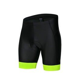bpbtti - Pantalones cortos acolchados de gel para hombre, para ciclismo, ciclismo, ciclismo, Negro / amarillo (Black/Hi-Viz Yellow), Small